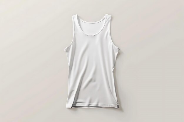 Foto white tank top mockup 3d rendered sleeveless shirt design template (template di progettazione di camicia senza maniche)