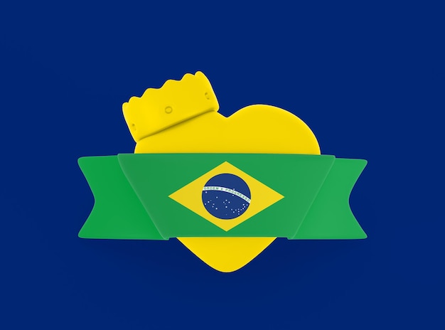 Foto grátis bandeira de coração do brasil