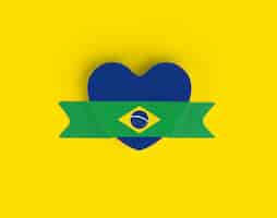 Foto grátis bandeira do brasil coração banner