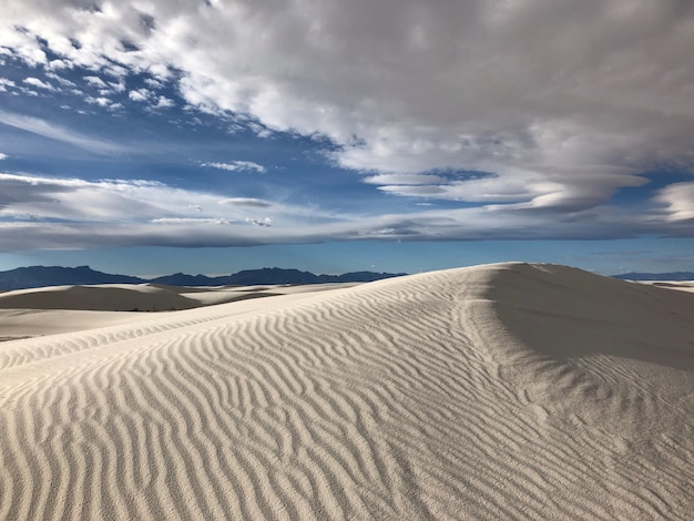 Foto grátis bela vista do deserto coberto de areia varrida pelo vento no novo méxico