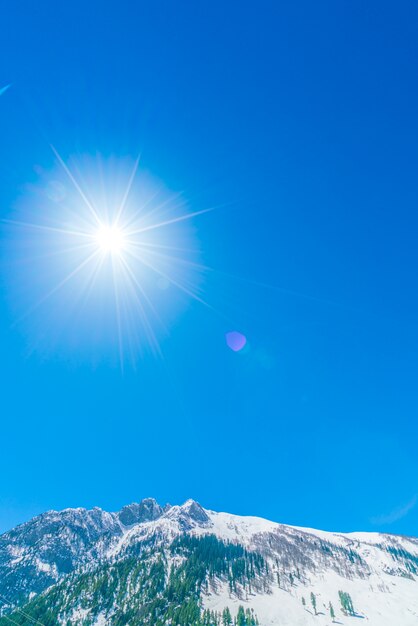 Bonito, neve, coberto, montanhas, paisagem, caxemira, estado, índia