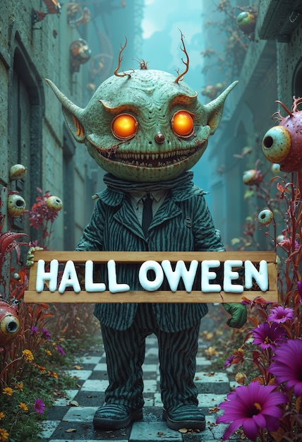 Foto grátis cartaz de ilustração de festa de halloween