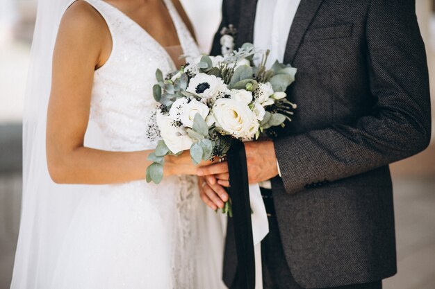 Casal de noivos no dia do casamento