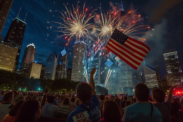 Foto grátis celebração do dia da independência da bandeira nacional dos estados unidos