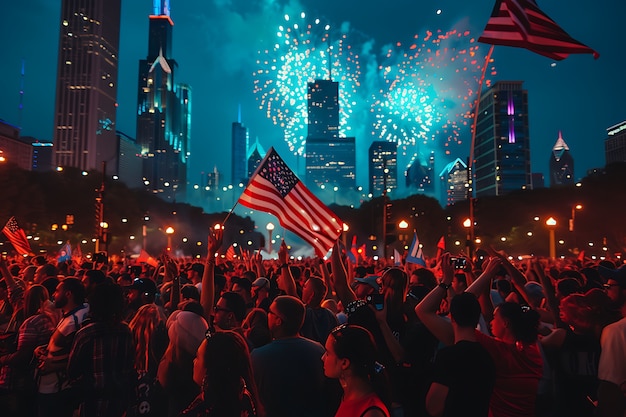 Foto grátis celebração do dia da independência da bandeira nacional dos estados unidos