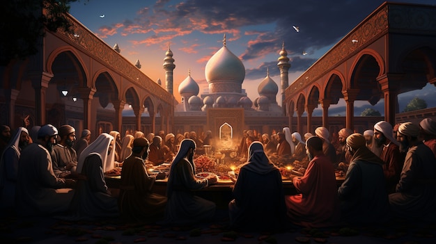 Foto grátis celebração do ramadan arte digital