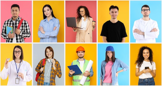 Foto grátis colagem de fotos diferentes para o conceito de ocupação diferente