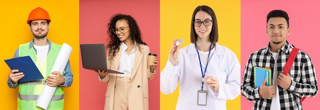 Foto grátis colagem de fotos diferentes para o conceito de ocupação diferente