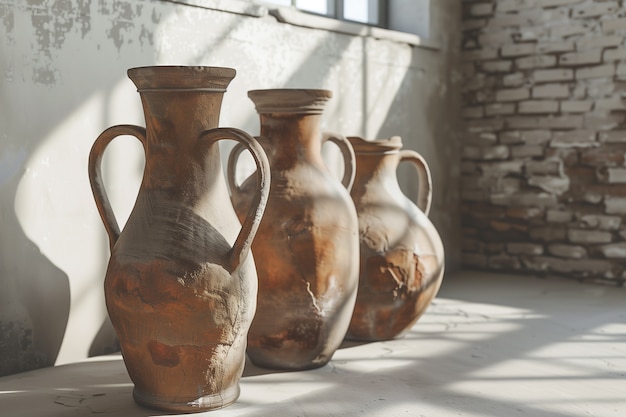 Foto grátis coleção de vasos de cerâmica antiga