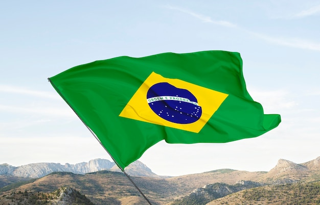 Foto grátis composição da bandeira brasileira