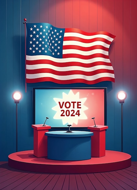 Foto grátis conceito de eleições de 2024 nos estados unidos