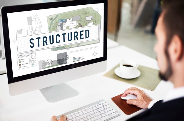 Conceito de plano de projeto de construção de edifício estruturado