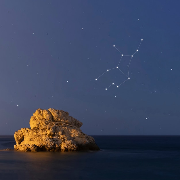 Foto grátis constelação de virgem em uma bela noite estrelada