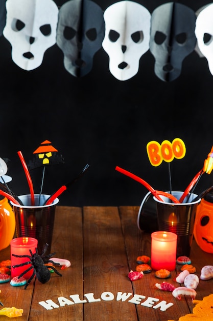 Decoração de Halloween na mesa