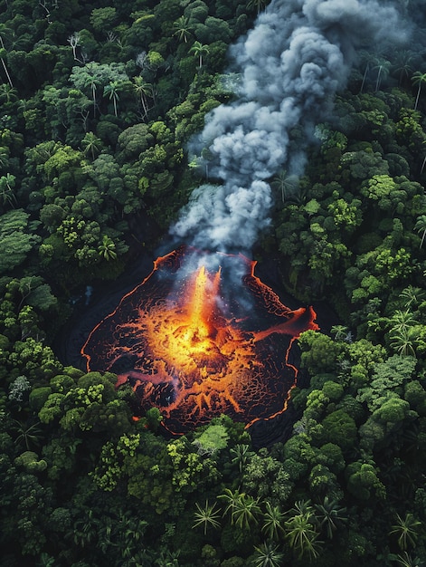 Foto grátis desastre natural de cratera vulcânica