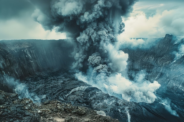 Foto grátis desastre natural erupção vulcânica