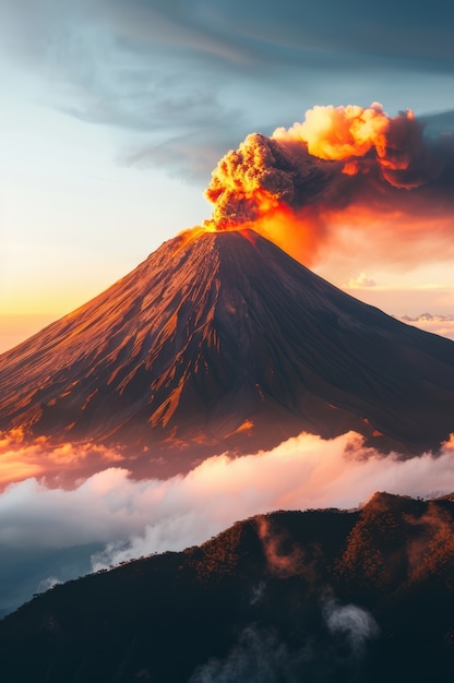 Foto grátis desastre natural erupção vulcânica