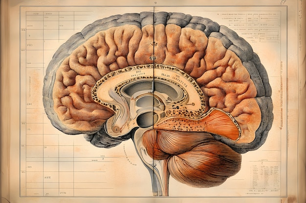 Foto grátis desenho de anatomia de estilo vintage