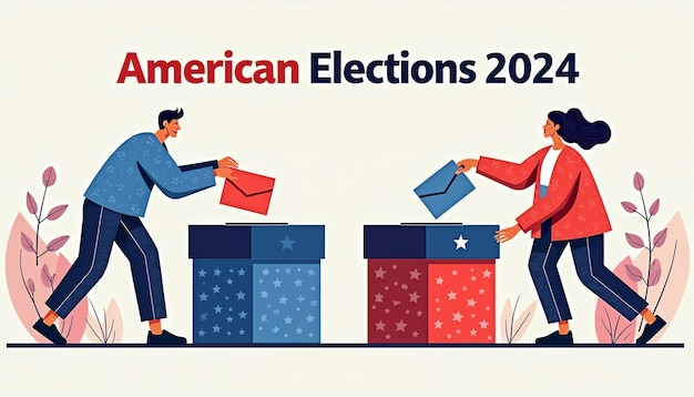 Foto grátis eleições dos estados unidos de 2024 ilustradas