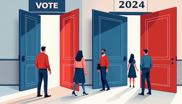 Foto grátis eleições dos estados unidos de 2024 ilustradas