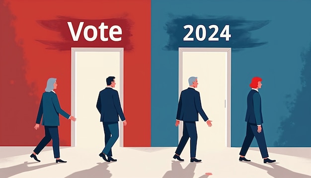 Foto grátis eleições dos estados unidos de 2024 ilustradas