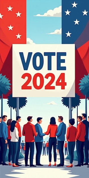 Foto grátis eleições dos estados unidos de 2024 ilustradas