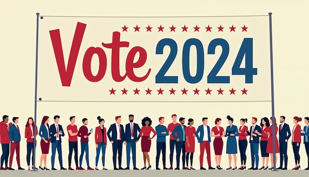 Foto grátis eleições dos estados unidos de 2024 ilustradas