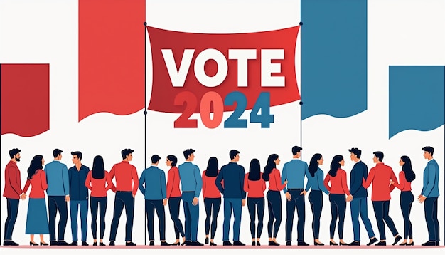 Foto grátis eleições dos estados unidos de 2024 ilustradas