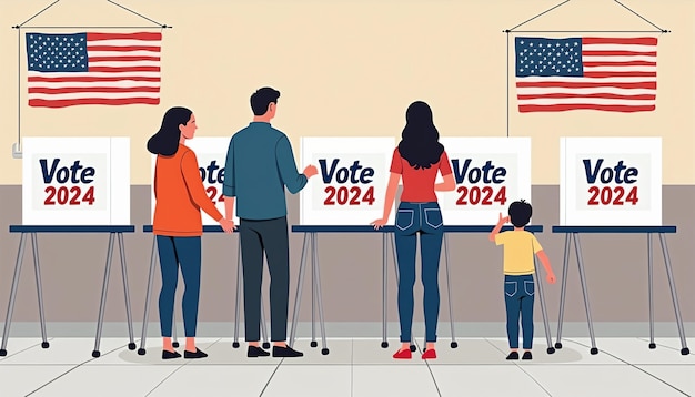 Foto grátis eleições dos estados unidos de 2024 ilustradas