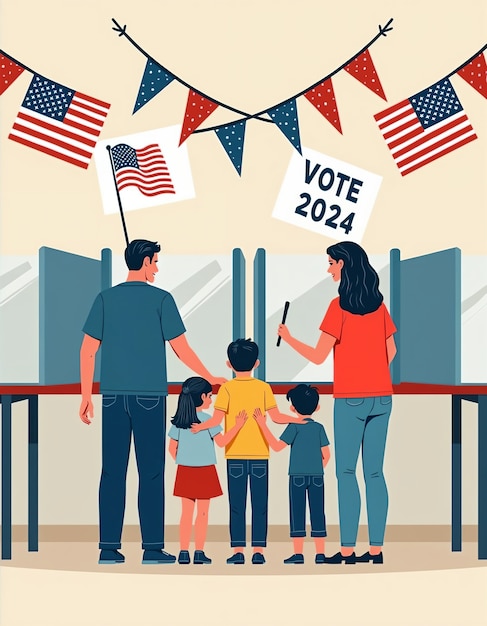 Foto grátis eleições dos estados unidos de 2024 ilustradas