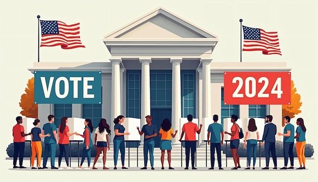 Foto grátis eleições dos estados unidos de 2024 ilustradas