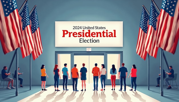 Foto grátis eleições dos estados unidos de 2024 ilustradas