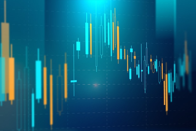 Foto grátis fundo azul da tecnologia do gráfico do mercado de ações