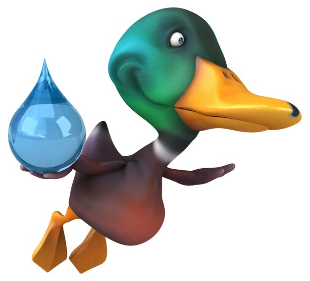 Ilustração 3D de pato engraçado