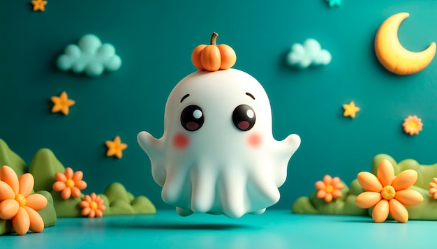 Foto grátis ilustração 3d do fantasma de halloween