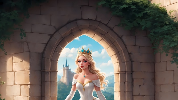 Foto grátis ilustração digital de princesa de fantasia