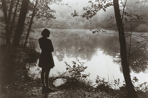 Foto grátis imagem em preto e branco de mulher triste