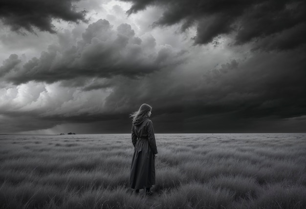 Foto grátis mulher mostrando tristeza em um lugar solitário