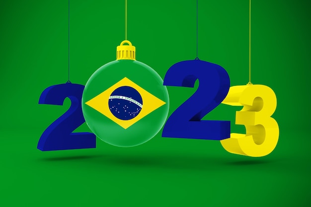 Foto grátis ornamento do ano de 2023 e do brasil