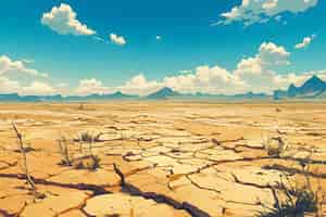 Foto grátis paisagem de desenho animado de natureza árida e desolada