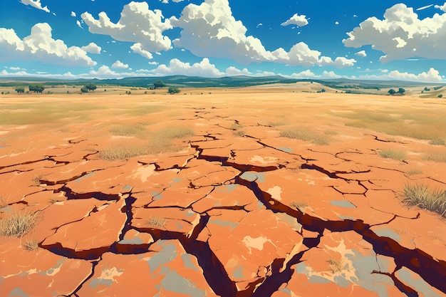 Foto grátis paisagem de desenho animado de natureza árida e desolada