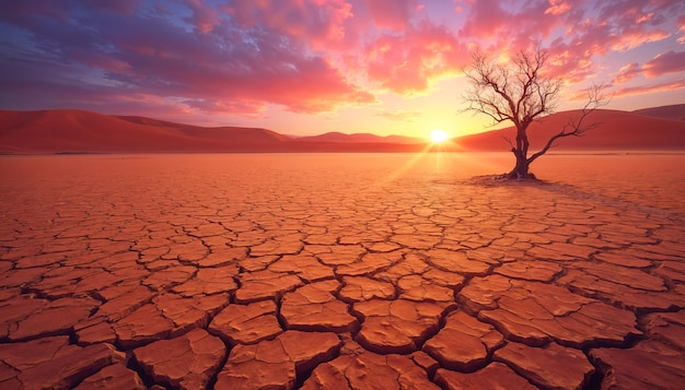 Foto grátis paisagem de terra rachada pela seca