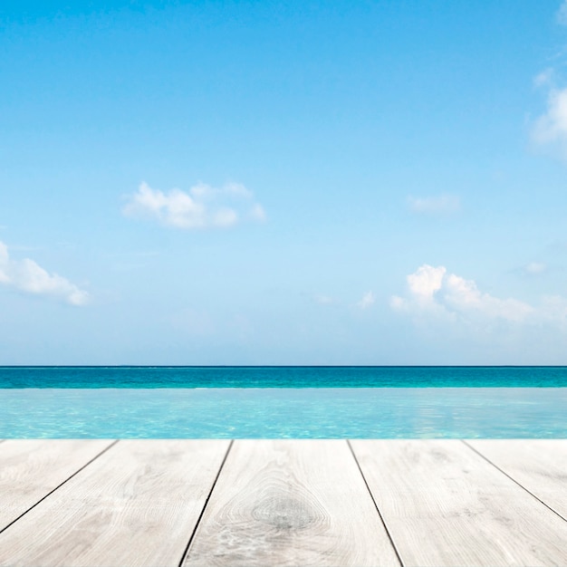 Foto grátis pano de fundo do produto de verão, fundo do mar azul