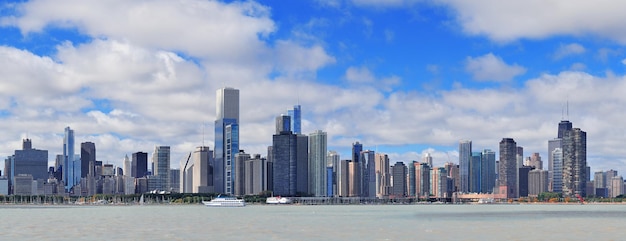 Foto grátis panorama do horizonte urbano da cidade de chicago