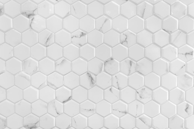 Foto grátis parede de mármore branco com padrão hexagonal