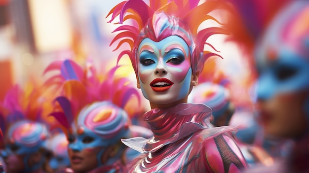 Foto grátis personagem futurista em retrato de carnaval