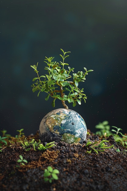 Foto grátis planeta terra cercada de natureza e vegetação