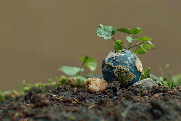 Foto grátis planeta terra cercada de natureza e vegetação