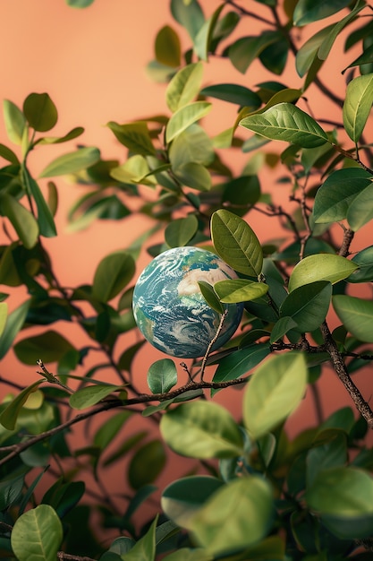 Foto grátis planeta terra cercada de natureza e vegetação