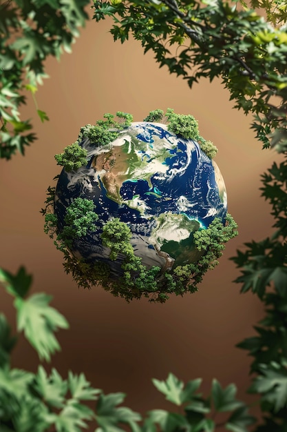 Foto grátis planeta terra cercada de natureza e vegetação